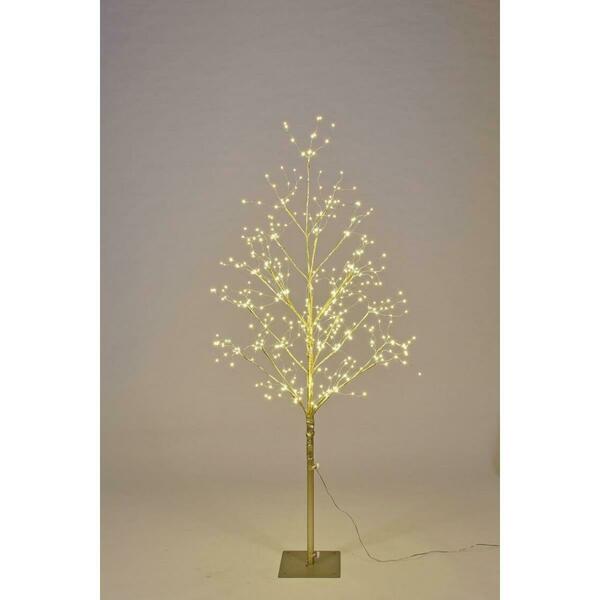 Queens Of Christmas 4 ft. LED Branch Christmas Trees, Warm White & Gold LED-TR04-LWW